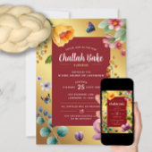 Challah Bake Event Elegante Bloemen Uitnodiging