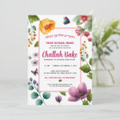 Challah Bake School Event Waterverf Floral Kaart (Staand voorkant)