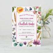 Challah Bake Waterverf Bloemenuitnodiging Kaart (Staand voorkant)
