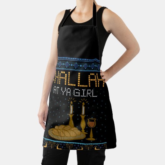 Challah bij Ya Girl Matching Funny Ugly Kerstmis Schort (Insitu)