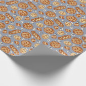 Challah - Blauw omslagpapier Cadeaupapier (Hoek)