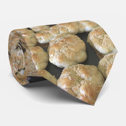 Challah Braided Bread Fun goofy Mannen Stropdas (Opgerold)