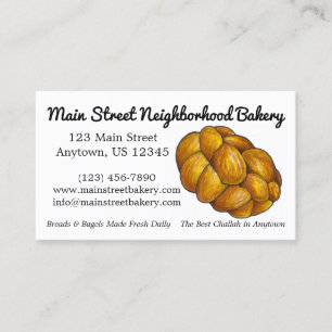 Challah Bread Bakery Baker Jewish Food Baking Cu Visitekaartje