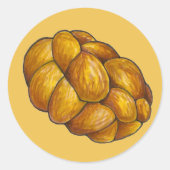 Challah Bread Braided Loaf Jewish Holiday Hanukkah Ronde Sticker (Voorkant)