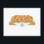 Challah-brood Briefkaart<br><div class="desc">Het zicht en de geur van de challah-liefhebbers herleven elke joodse ziel met de herinnering dat Shabbat dichtbij is.  Ring in de feestdagen met dit ontwerp op tafelrunners,  ontworpen borduurwerk en meer!</div>