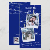 Challah Days Hanukkah 2-Photo Holiday Kaart | Blau (Voorkant / Achterkant)