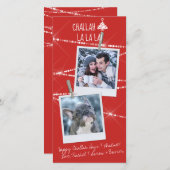 Challah Days Hanukkah 2-Photo Holiday Kaart | Rood (Voorkant / Achterkant)