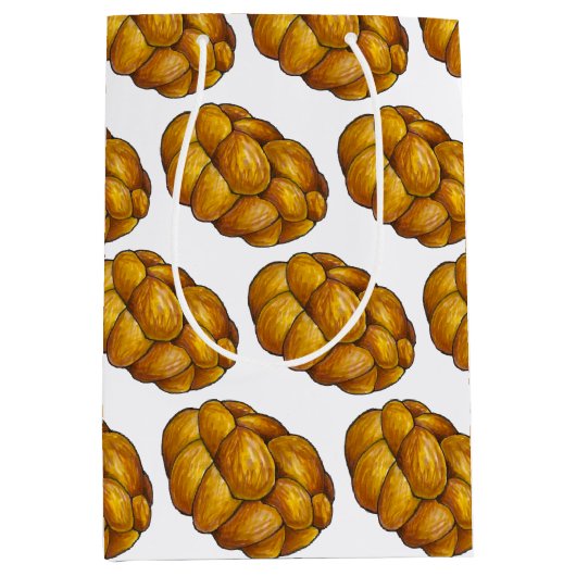 Challah gevlochten joods bakkerij brood Hanukkah Medium Cadeauzakje (Voorkant)