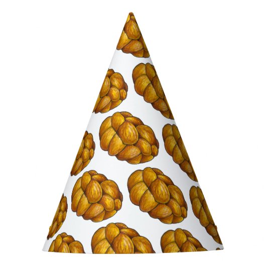 Challah Gevlochten Joodse Bakkerij Brood Hanukkah Feesthoedjes (Voorkant)