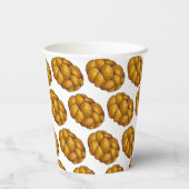 Challah Gevlochten Joodse Bakkerij Brood Hanukkah Papieren Bekers (Achterkant)