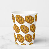 Challah Gevlochten Joodse Bakkerij Brood Hanukkah Papieren Bekers (Rechts)