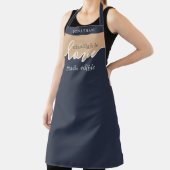 Challah is verliefd op Eetbaar NAVY & TAN Script Schort (Insitu)