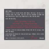 Challah Recipe Briefkaarten (Achterkant)