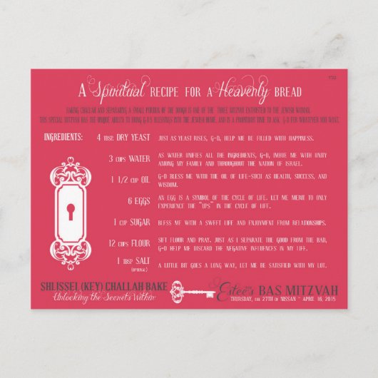 Challah Recipe Briefkaarten (Voorkant)