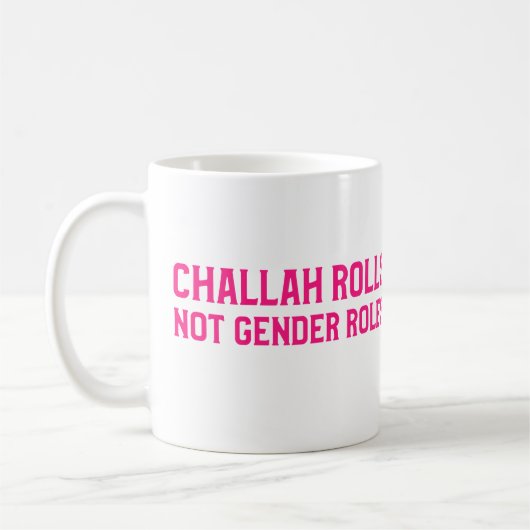 Challah Rolls niet Gender Rolls Joodse feminist Koffiemok (Links)