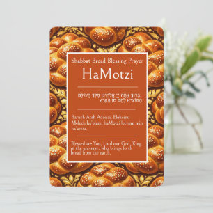 Challah, Shabbat Brood Zegen Gebed, HaMotzi, Kaart