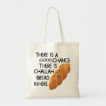 Challah Tote Bag<br><div class="desc">Challah-Canvas tas - Deze hilarische canvas tas presenteren. Met de boodschap "Er is een (goede) kans dat er Challah brood in zit". Een heel cool idee voor een cadeau van Hanukkah! Auteursrechtverklaring: het afbeelding brood dat in dit product wordt gebruikt, is vriendelijk verstrekt door de Site Free Vectors onder de...</div>