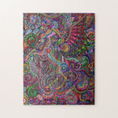 Challchallenge Jigzaag Unicorn Mandala Artwork Legpuzzel (Verticaal)