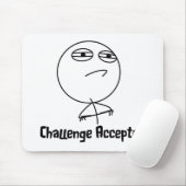 Challenge Accepted Black & White-tekst Muismat (Met muis)