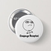 Challenge Accepted Black & White-tekst Ronde Button 5,7 Cm (Voorkant /achterkant)