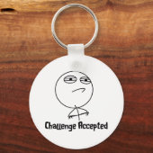 Challenge Accepted Black & White-tekst Sleutelhanger (Voorkant)