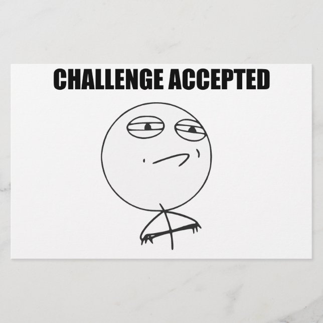 Challenge Accepted Rage Face Comic Meme (Voorkant)