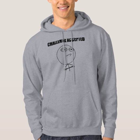 Challenge Accepted Rage Face Comic Meme Hoodie (Voorkant)