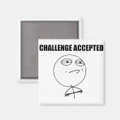 Challenge Accepted Rage Face Comic Meme Magneet (Voorkant / Achterkant)