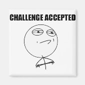 Challenge Accepted Rage Face Comic Meme Magneet (Voorkant)