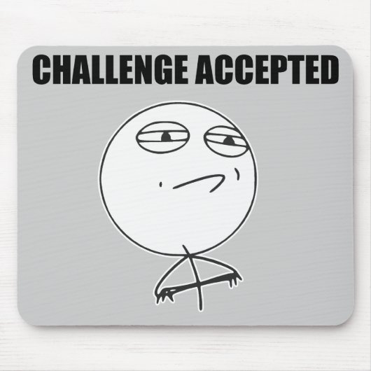 Challenge Accepted Rage Face Comic Meme Muismat (Voorkant)