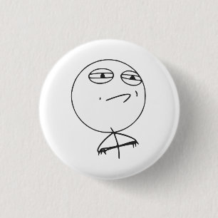Challenge Accepted Rage Face Comic Meme Ronde Button 3,2 Cm