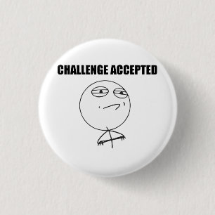 Challenge Accepted Rage Face Comic Meme Ronde Button 3,2 Cm