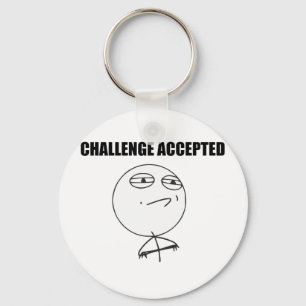 Challenge Accepted Rage Face Comic Meme Sleutelhanger