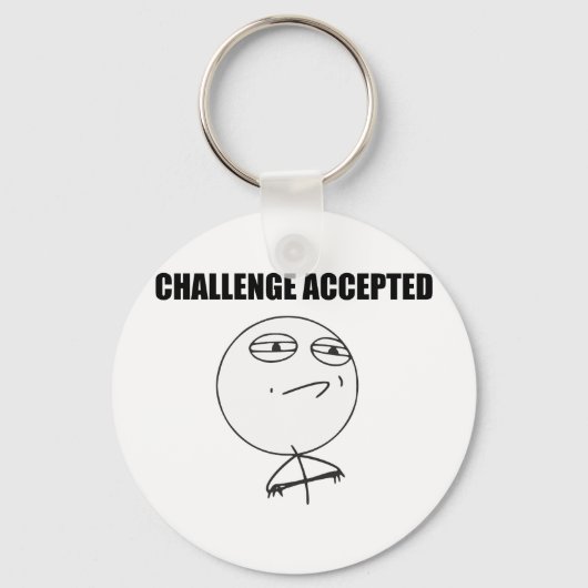 Challenge Accepted Rage Face Comic Meme Sleutelhanger (Voorkant)