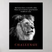 Challenge Inspirerend Black & White Lion Poster (Voorkant)