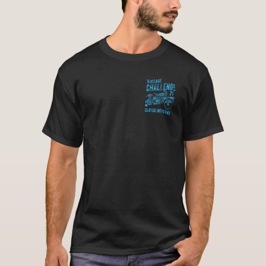 Challenge Motorcycle Race Retro Distress T-shirt (Voorkant)