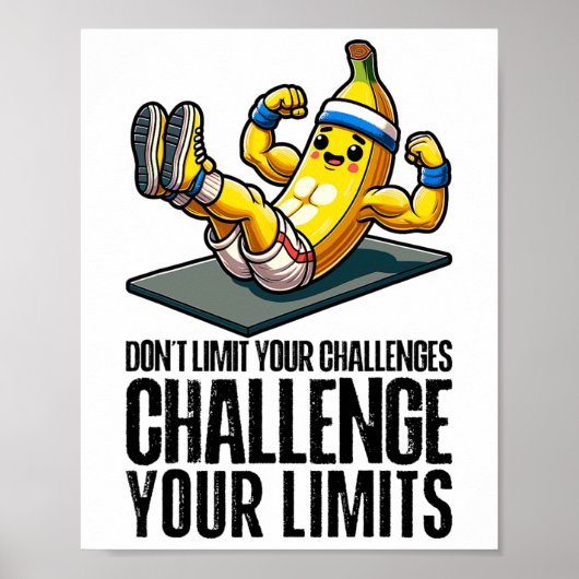 Challenge Your Limits Bodybuilder Abdominal Muscle Poster (Voorkant)