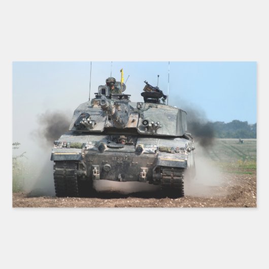Challenger 2 Main Battle Tank (MBT) Brits leger Rechthoekige Sticker (Voorkant)