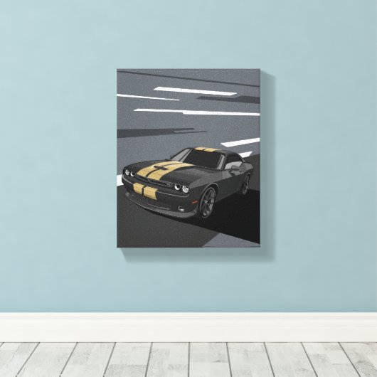 Challenger Black Canvas Afdruk (Insitu (Houten vloer))