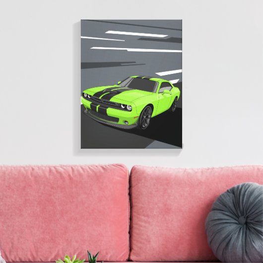 Challenger Green Canvas Afdruk (Insitu (Woonkamer))