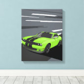 Challenger Groen Canvas Afdruk (Insitu (Houten vloer))