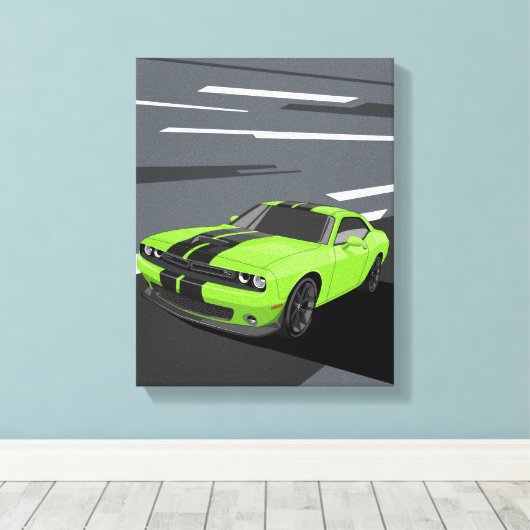 Challenger Groen Canvas Afdruk (Insitu (Houten vloer))