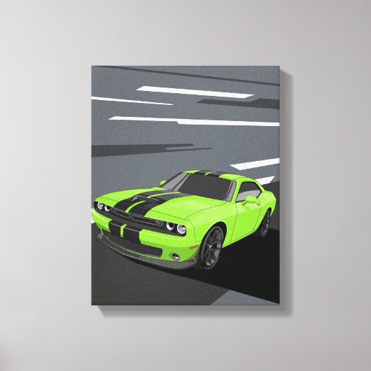 Challenger Groen Canvas Afdruk (Voorkant)
