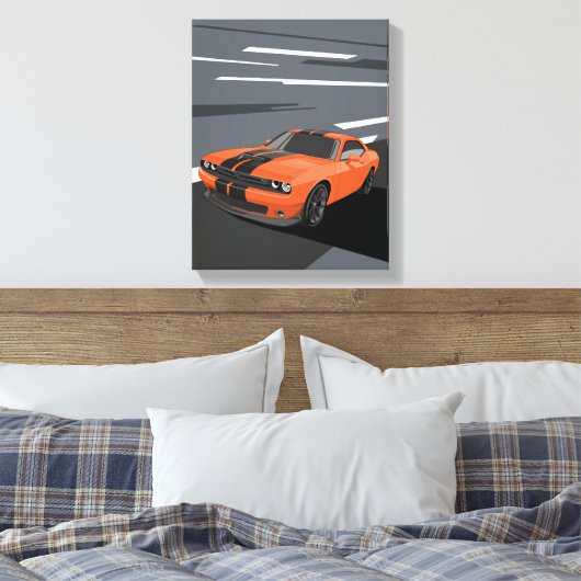 Challenger Orange Canvas Afdruk (Insitu (Slaapkamer))