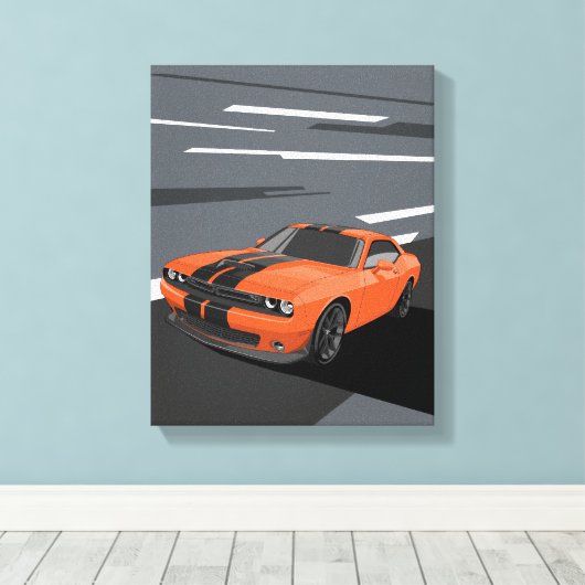 Challenger Orange Canvas Afdruk (Insitu (Houten vloer))