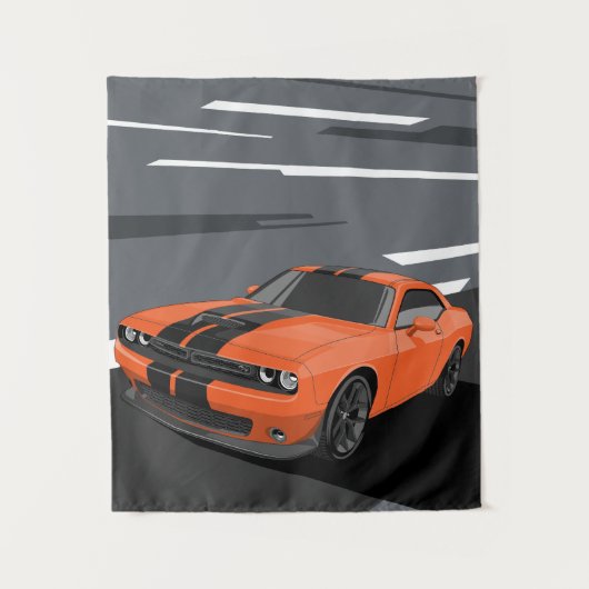 Challenger Orange Wandkleed (Voorkant)