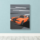 Challenger Oranje Canvas Afdruk (Insitu (Houten vloer))