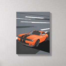 Challenger Oranje Canvas Afdruk