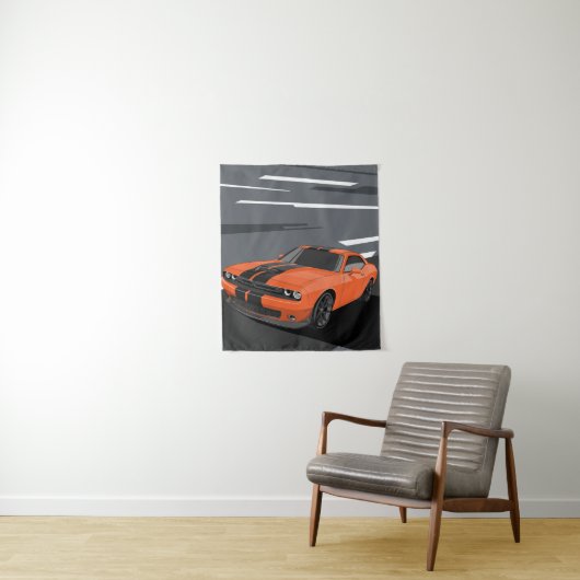Challenger Oranje Wandkleed (In situ)