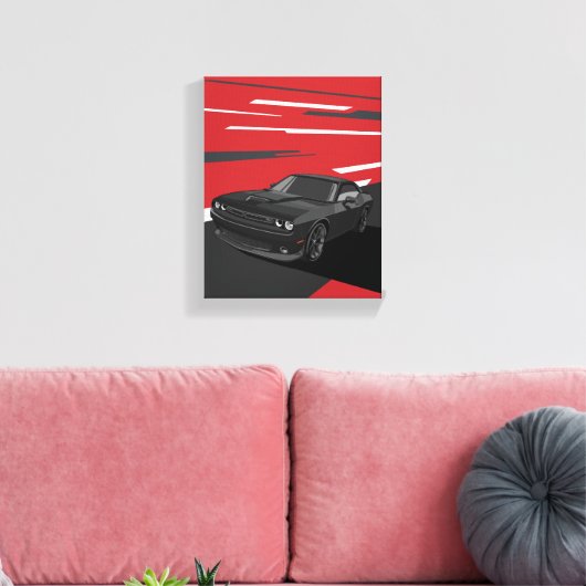 Challenger RT black Canvas Afdruk (Insitu (Woonkamer))